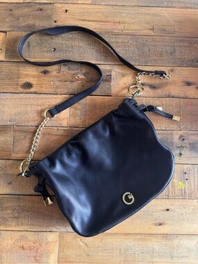 Gianni Bini Black Crossbody Bag with Gold Hardware